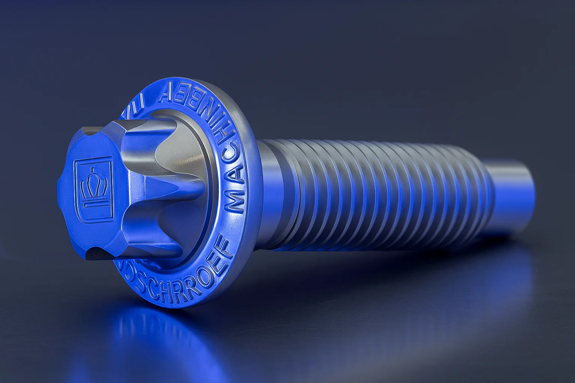 Gestileerde productfoto van een machinaal vervaardigde bout